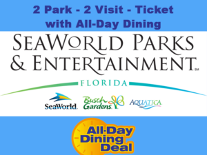 SeaWorld Orlando - 2 Park - 2 Visit Ticket + All Day Dining