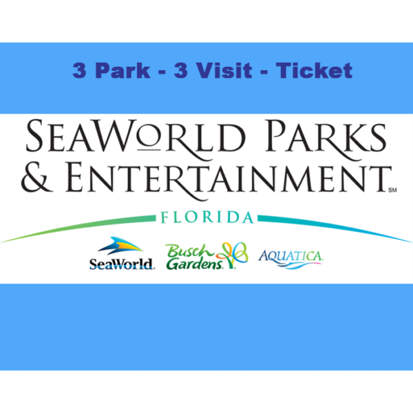 SeaWorld Orlando - 3 Park - 3 Visit Ticket