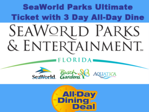 SeaWorld Orlando - 14 Day Ultimate Ticket with 3 x All Day Dine